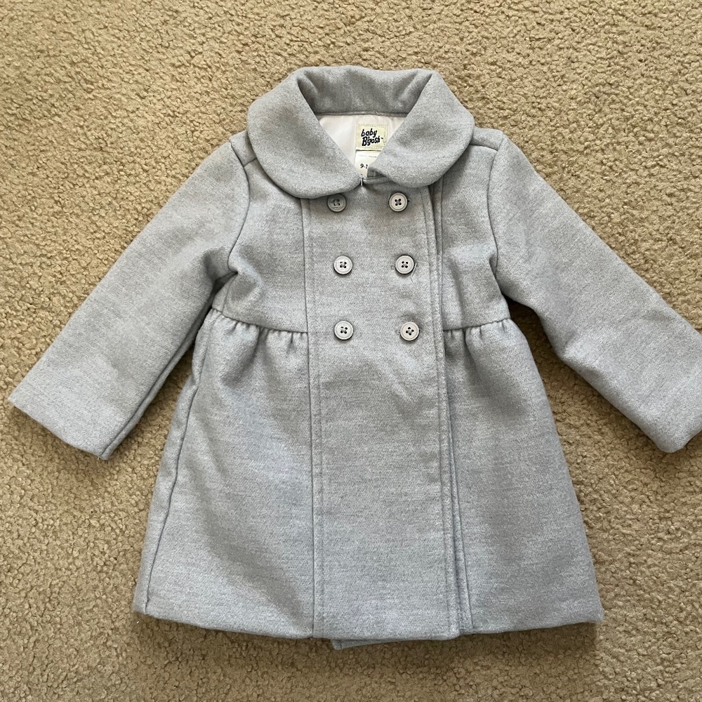 Light gray girls’ peacoat